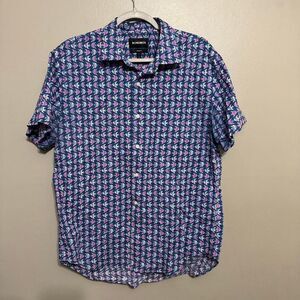 Bonobos short sleeve button-up shirt fish pattern size large regular